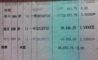 存折上一万元钱怎么写的