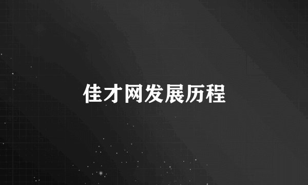 佳才网发展历程