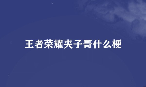 王者荣耀夹子哥什么梗