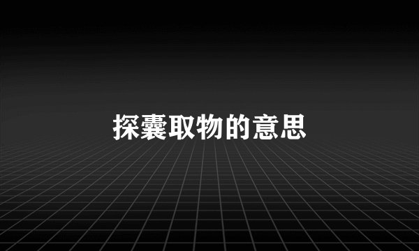 探囊取物的意思