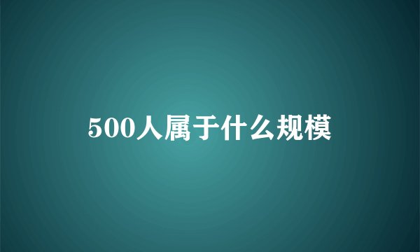 500人属于什么规模
