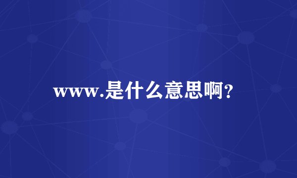 www.是什么意思啊？