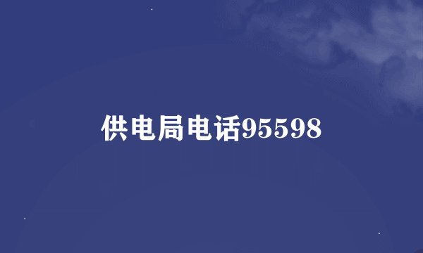 供电局电话95598