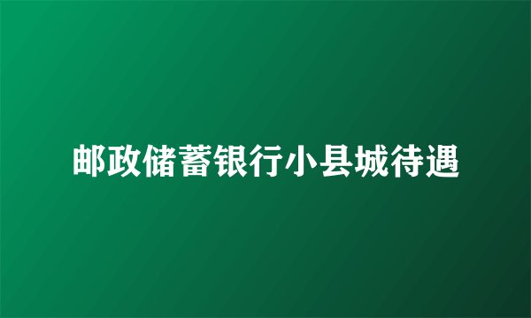 邮政储蓄银行小县城待遇