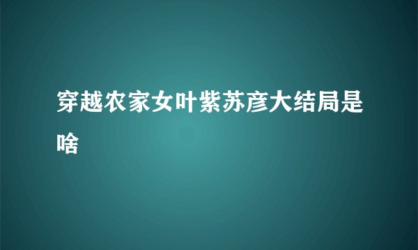 穿越农家女叶紫苏彦大结局是啥