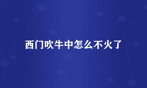 西门吹牛中怎么不火了