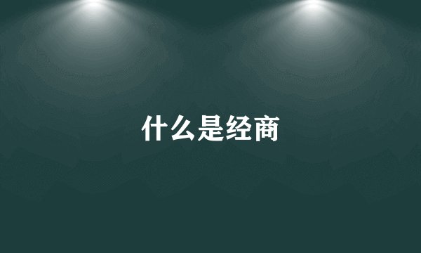 什么是经商