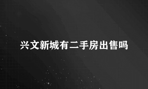 兴文新城有二手房出售吗