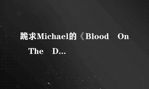 跪求Michael的《Blood On The Dance Floor》中文歌词