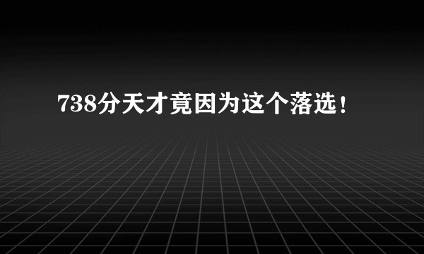 738分天才竟因为这个落选！