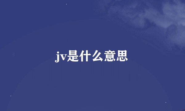 jv是什么意思