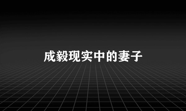 成毅现实中的妻子