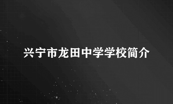 兴宁市龙田中学学校简介