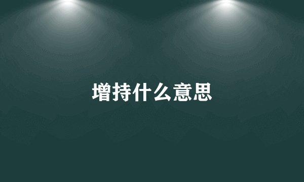 增持什么意思