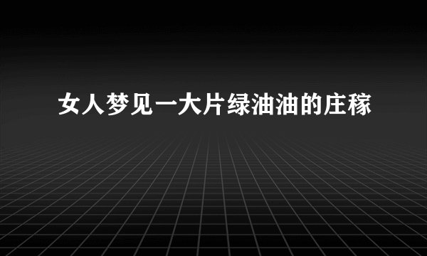 女人梦见一大片绿油油的庄稼