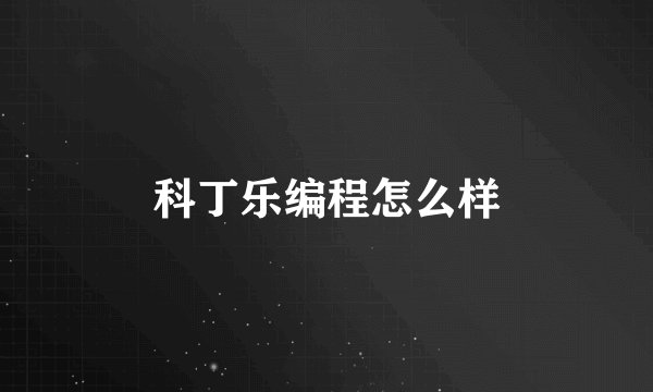 科丁乐编程怎么样