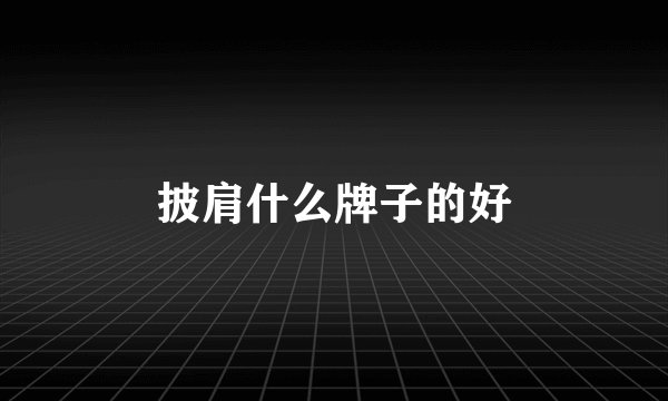 披肩什么牌子的好