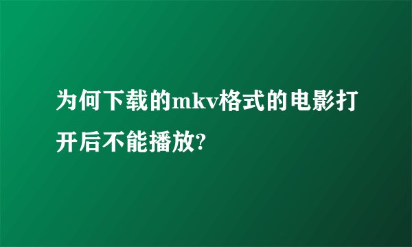 为何下载的mkv格式的电影打开后不能播放?