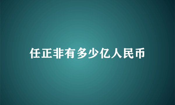 任正非有多少亿人民币