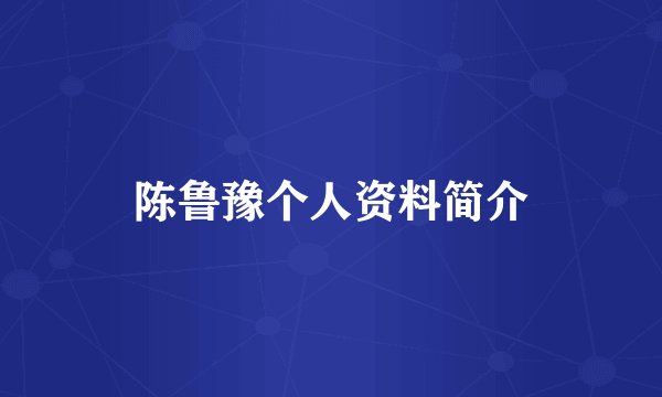 陈鲁豫个人资料简介