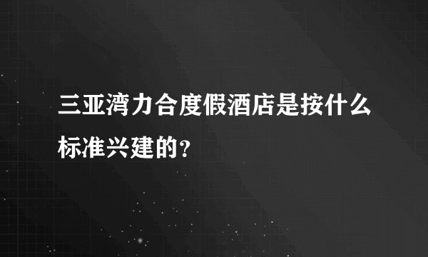 三亚湾力合度假酒店是按什么标准兴建的？