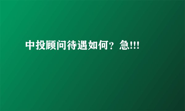 中投顾问待遇如何？急!!!