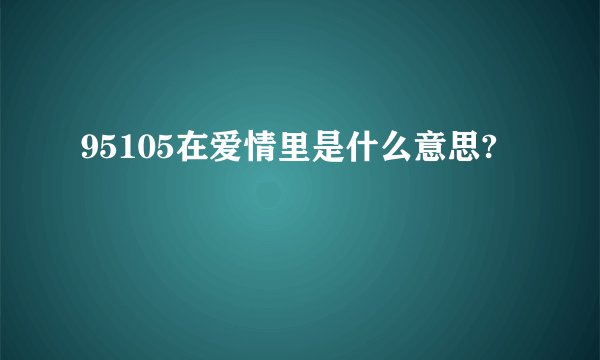 95105在爱情里是什么意思?