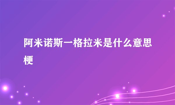 阿米诺斯一格拉米是什么意思梗