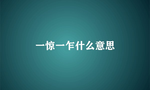 一惊一乍什么意思